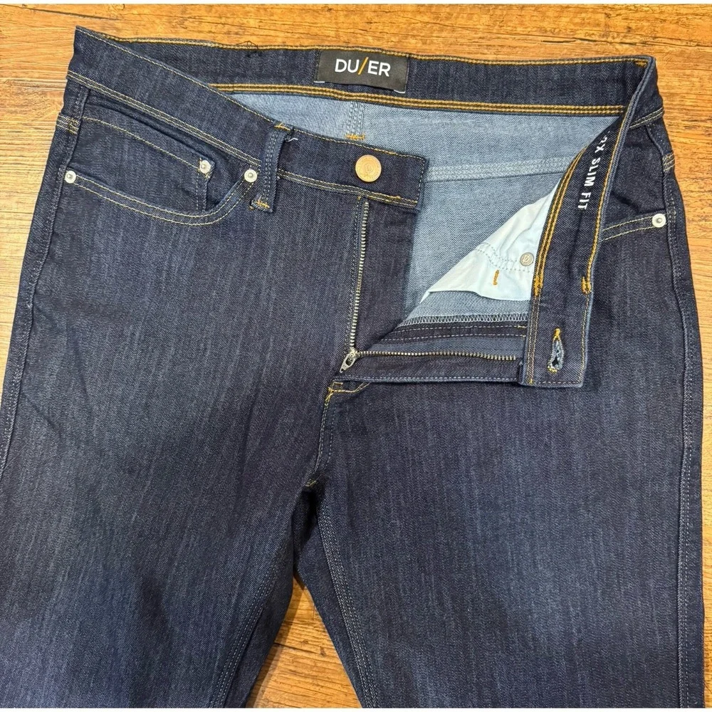 DU/ER Blue L2X Slim Fit Performance Casual Stretch Denim Jeans Pants Men's 33x30